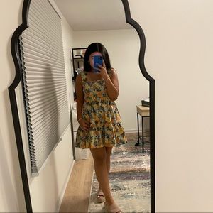 Abercrombie Smocked Bodice Easy Multicolored Mini Dress